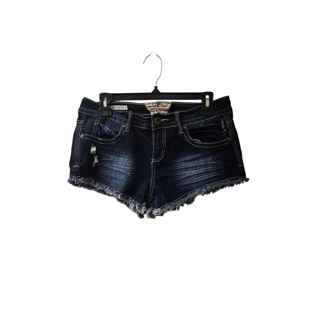 Hot Kiss Cici Short Dark Wash Jean Shorts Size 7 Low Rise y2k